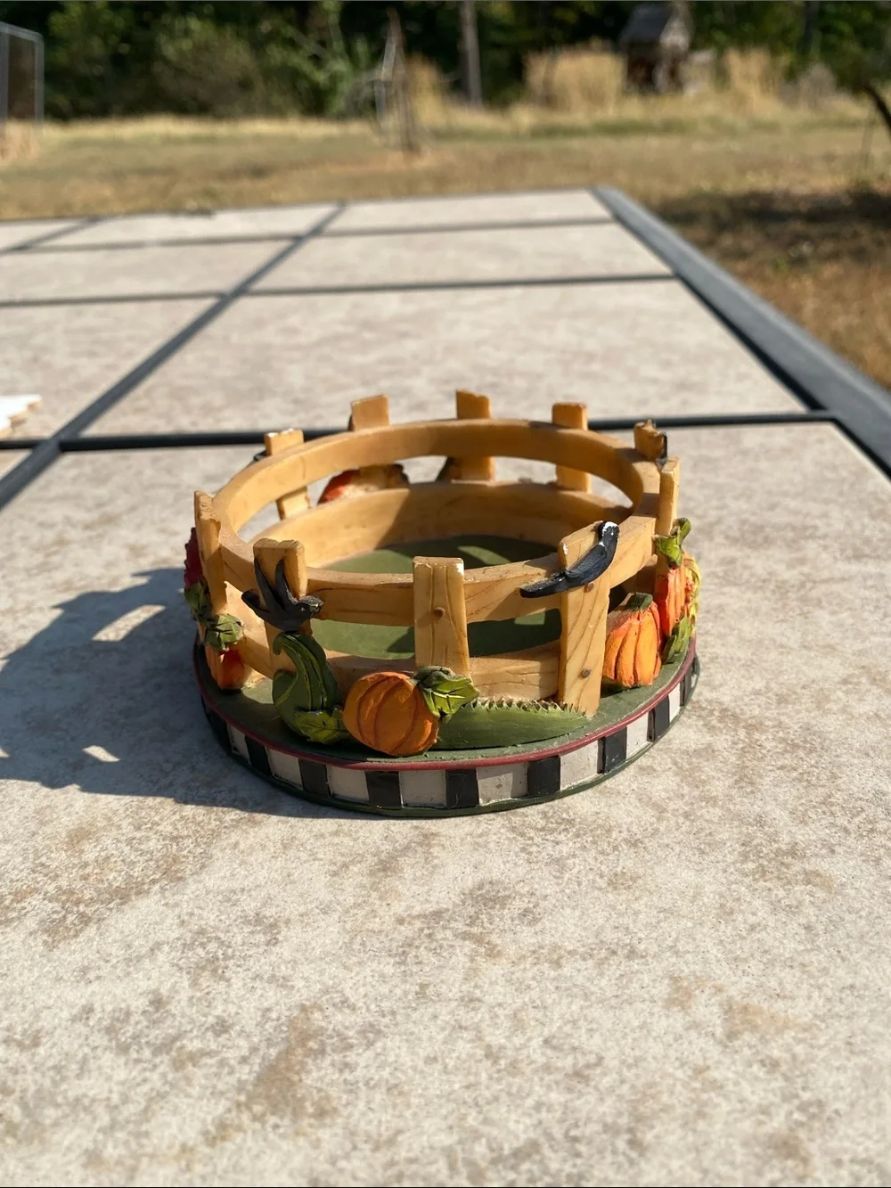 Perfect Harvest Fall Decor Set Bowl Filler Pumpkin Fence Ring and Hanging Sign